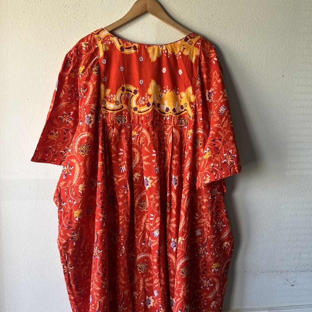ONLY NECESSITIES Muumuu Dress Yellow/Orange  Floral 4X  (34/36) New Vacation - Picture 12 of 14